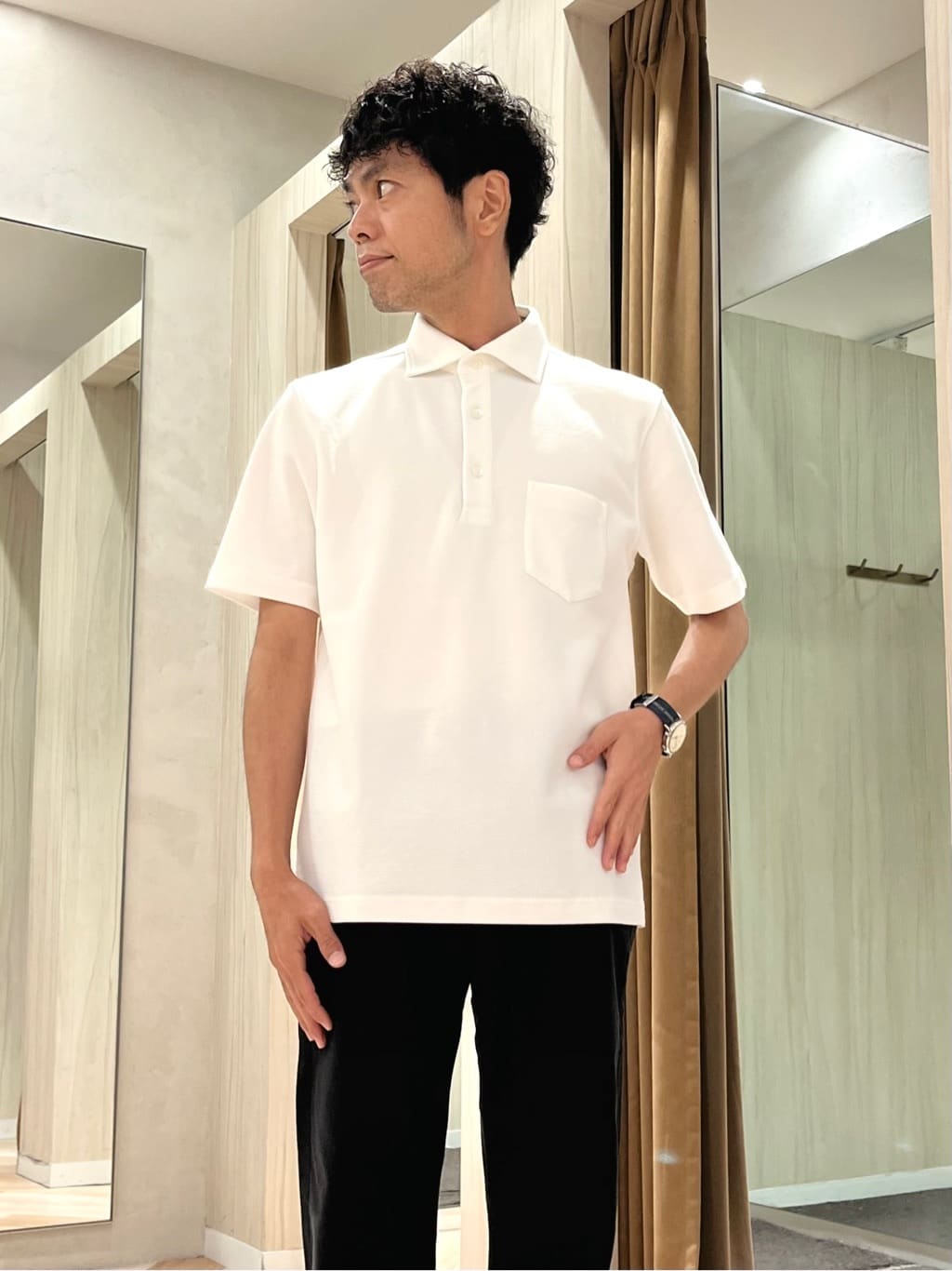 URAさんの「TAKEO KIKUCHI｜【Made in JAPAN】播州織 ストレッチ パンツ」を使ったコーディネート