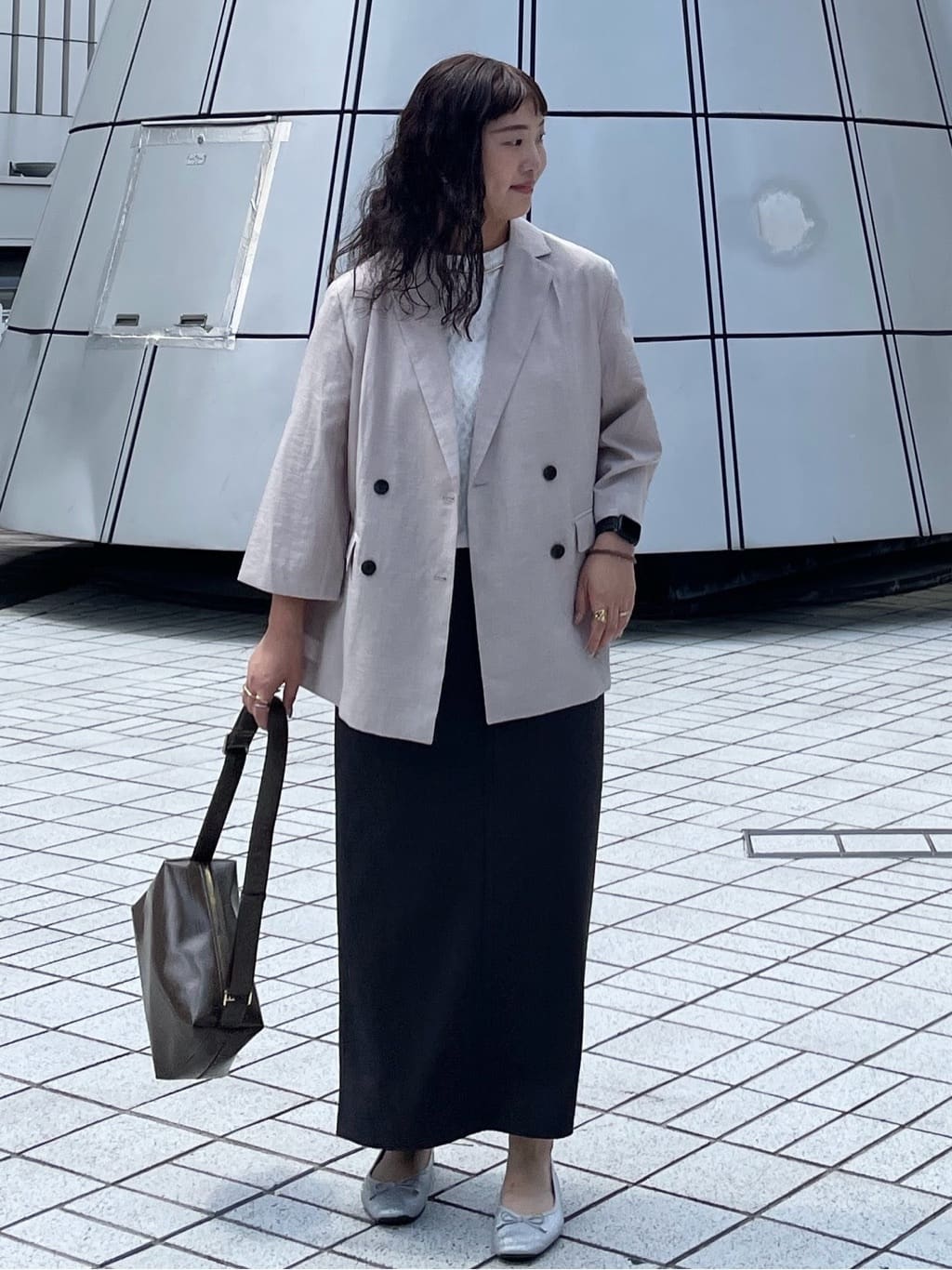 sumicaさんの「OPAQUE.CLIP｜リネンライクダブルジャケット【洗える】」を使ったコーディネート