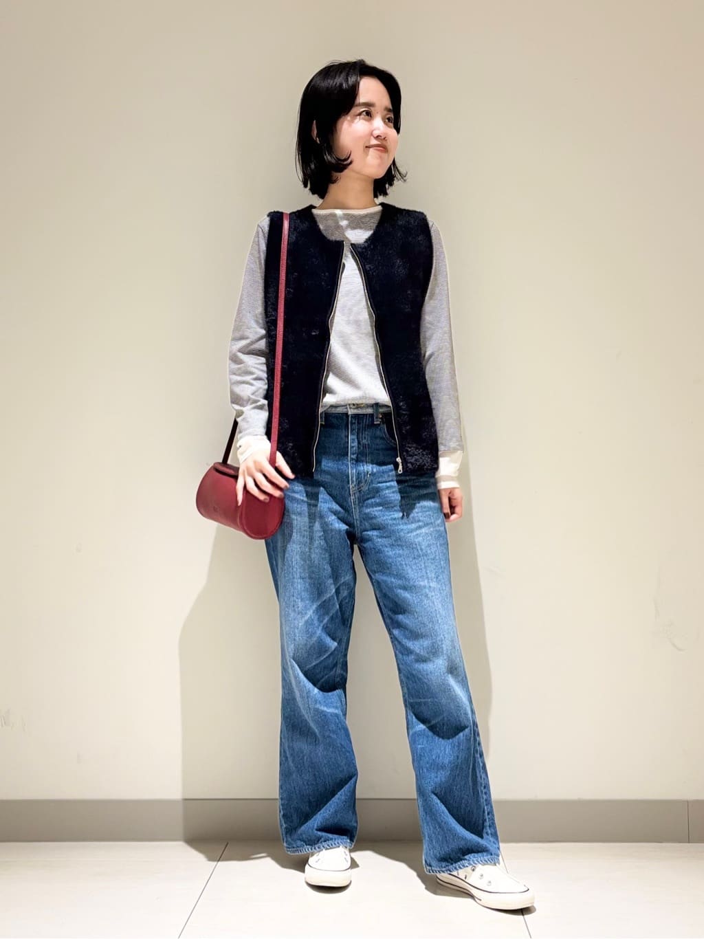 mayuさんの「Dessin｜【洗える】ファーヤーンジップジレ」を使ったコーディネート