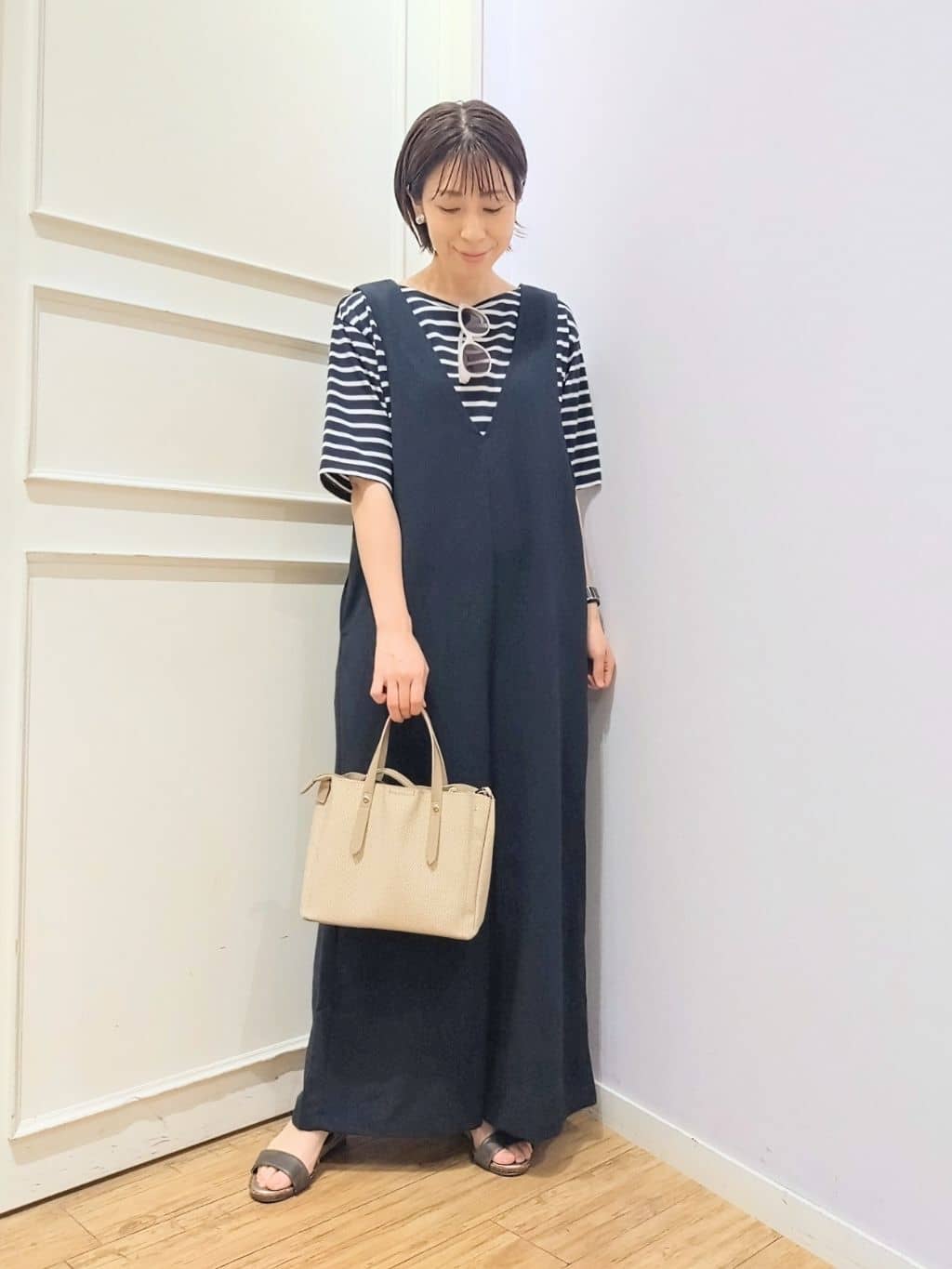 miomioさんの「SHOO･LA･RUE｜【前後2WAY/洗える】さらっと着られるサロペット」を使ったコーディネート