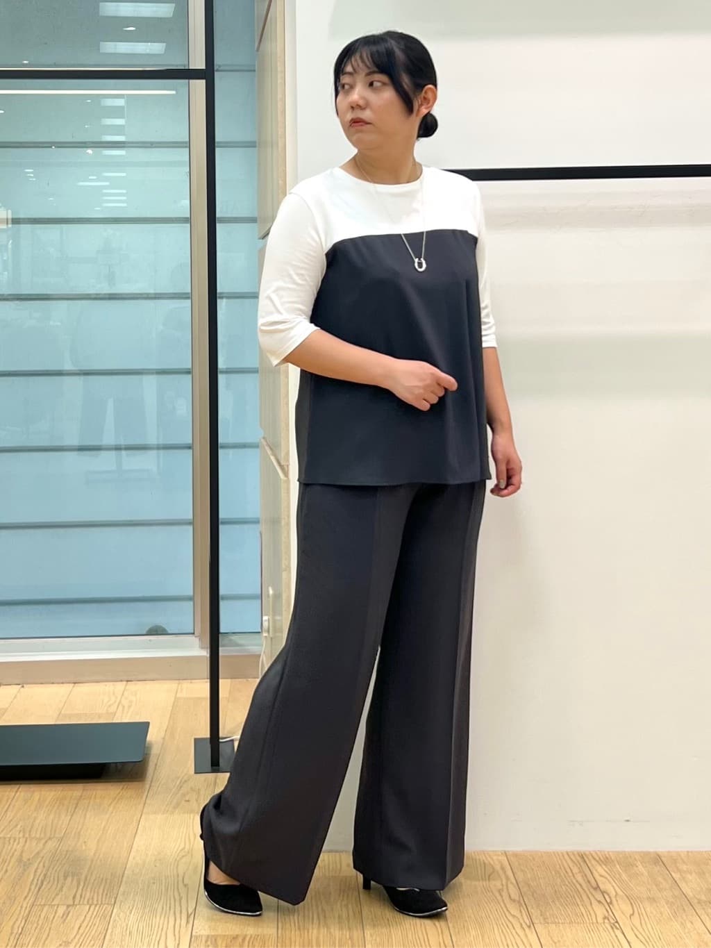 shimaさんの「INDIVI｜【軽く羽織れる！】ダブルジャケット」を使ったコーディネート