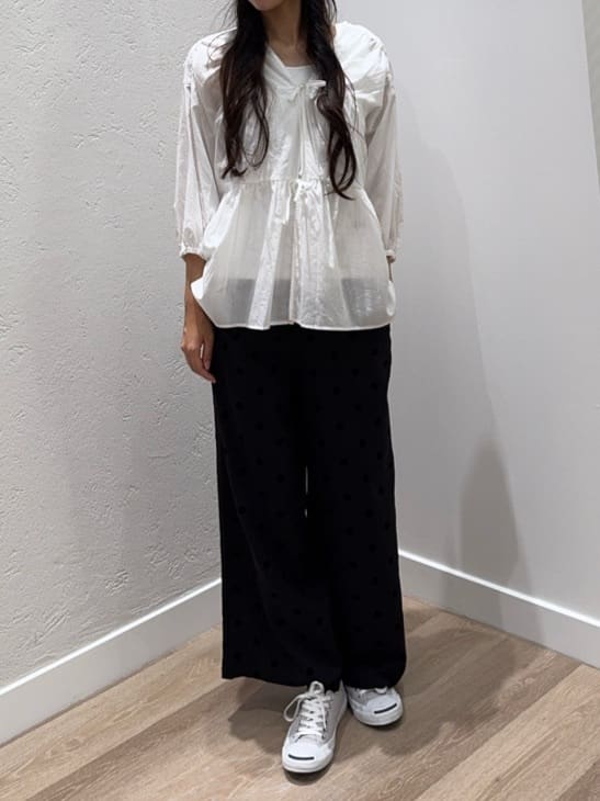 NOZOMIさんの「Dessin｜【洗える】フロントリボン七分袖ブラウス」を使ったコーディネート