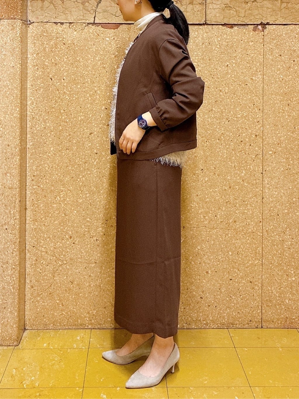 hattoriさんの「INDIVI｜フェザーモールニットベスト」を使ったコーディネート