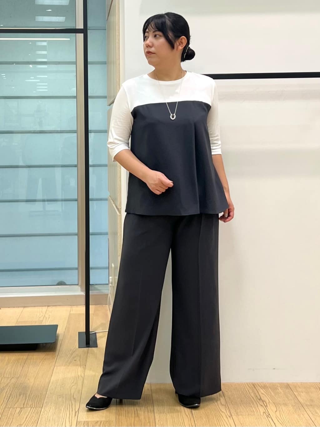 shimaさんの「INDIVI｜【軽く羽織れる！】ダブルジャケット」を使ったコーディネート