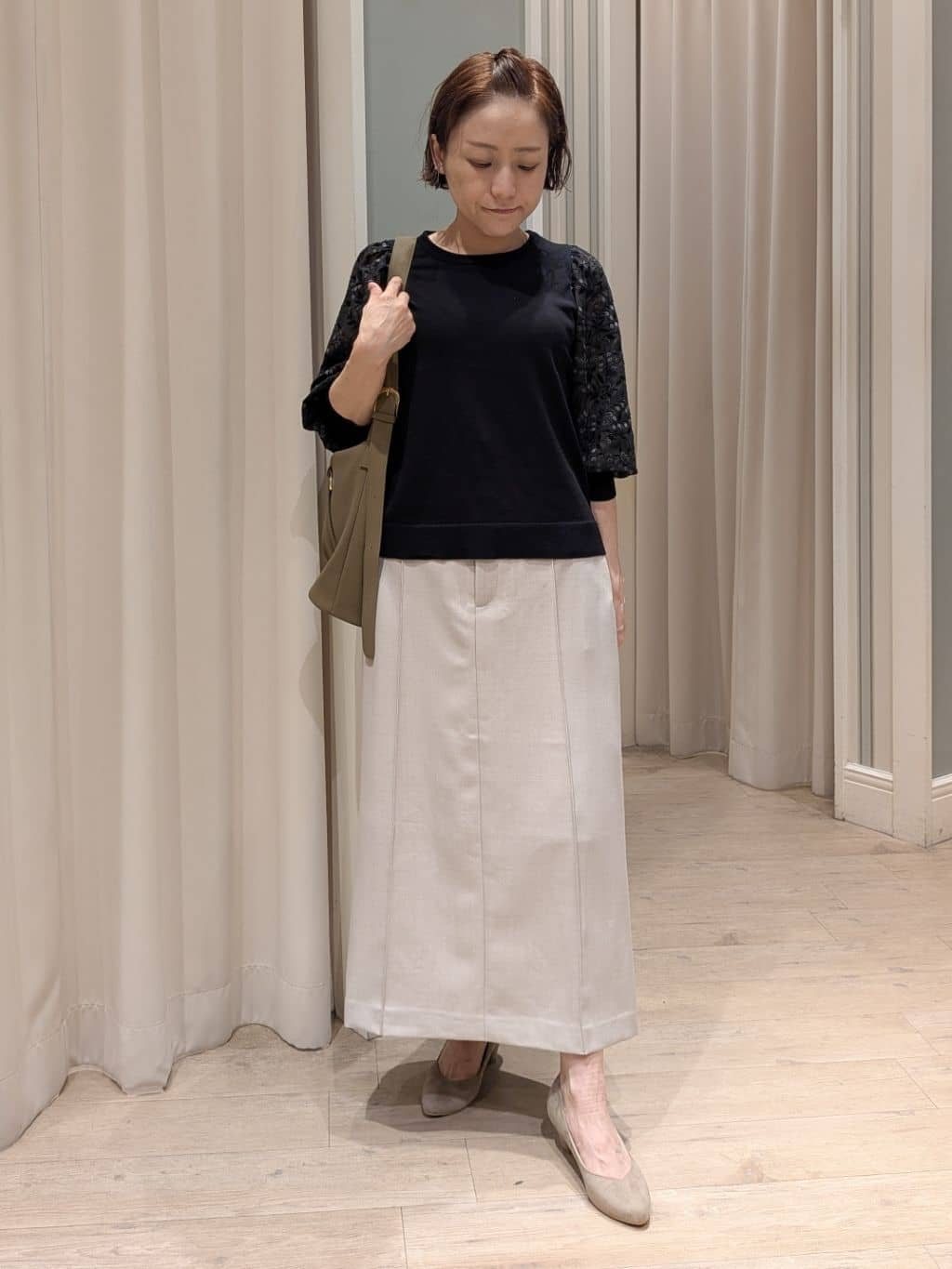 ちゃさんの「grove｜【カセット服】洗えるストレートシルエットスカート」を使ったコーディネート