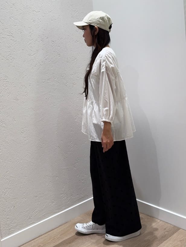 NOZOMIさんの「Dessin｜【洗える】フロントリボン七分袖ブラウス」を使ったコーディネート