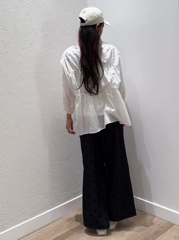 NOZOMIさんの「Dessin｜【洗える】フロントリボン七分袖ブラウス」を使ったコーディネート