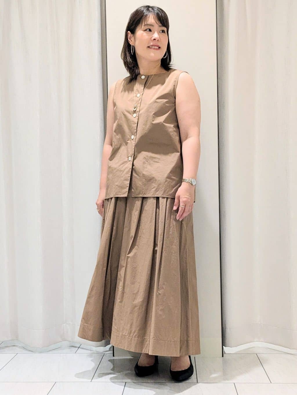 Onumaさんの「UNTITLED｜【アンサンブル可/薄手】ベーシッククルーネックカーディガン」を使ったコーディネート