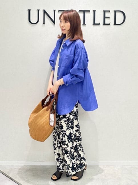 Miwaさんの「UNTITLED｜【ウエストゴム/ワイド/柄】モノトーンフラワーパンツ」を使ったコーディネート