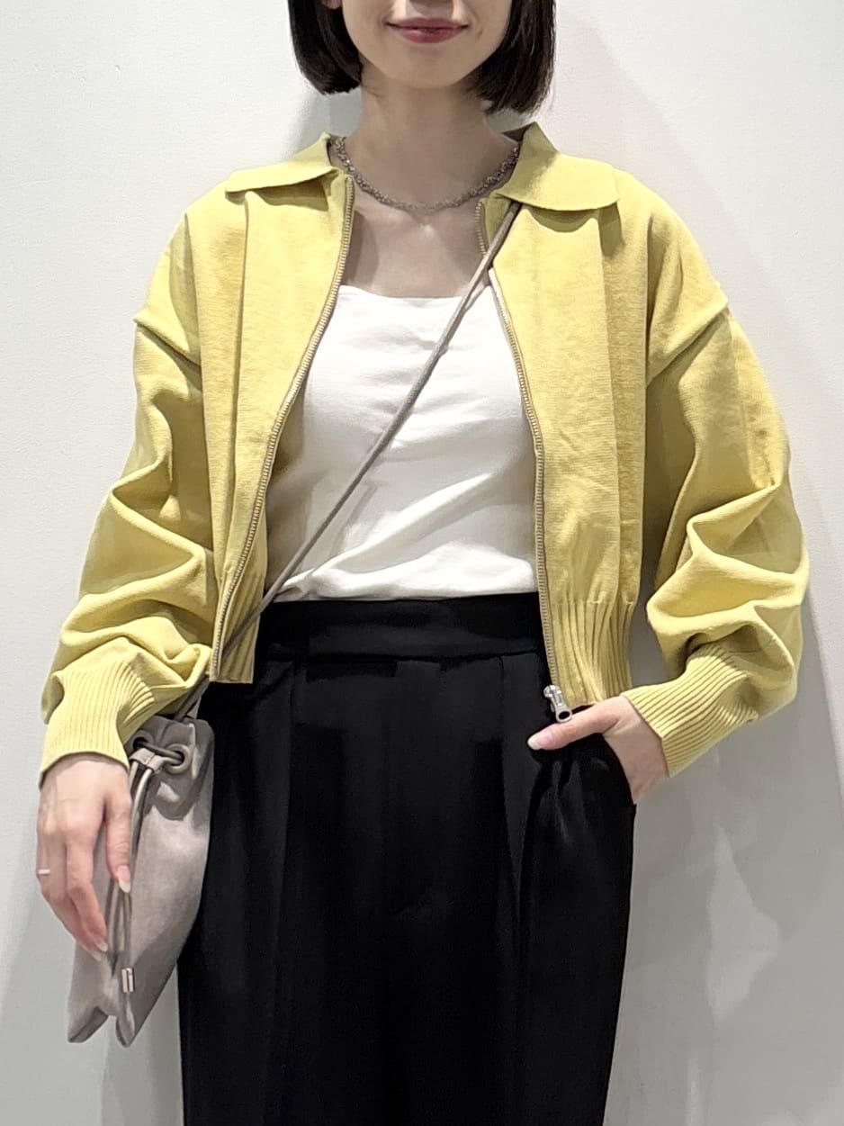 ぶまりんさんの「OPAQUE.CLIP｜襟付きZIPアップニットカーディガン【洗濯機洗い可／抗ピル】」を使ったコーディネート