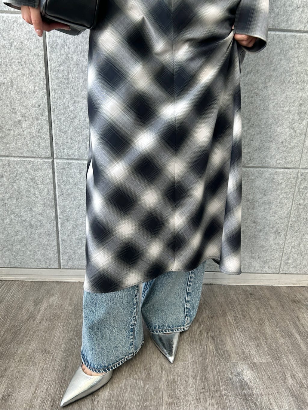 harunaさんの「CODE A｜shadow check femi dress」を使ったコーディネート