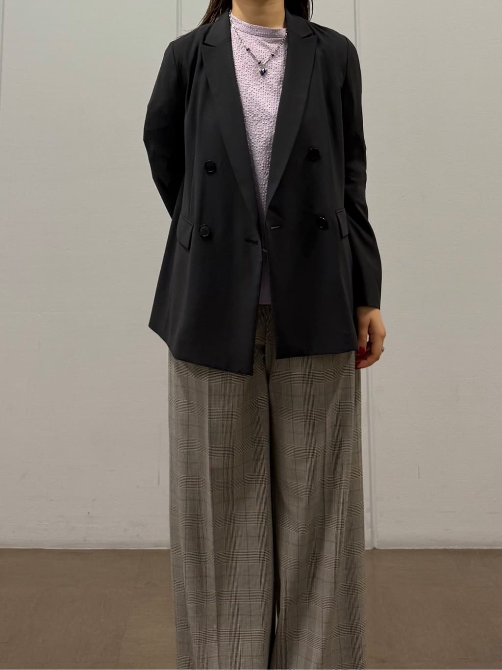 mizukiさんの「INDIVI｜【軽く羽織れる！】ダブルジャケット」を使ったコーディネート