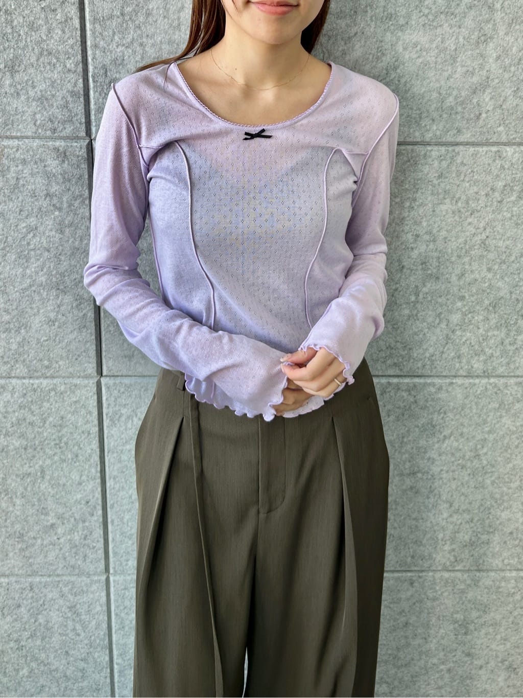 harunaさんの「CODE A｜urban tailor wide trousers」を使ったコーディネート