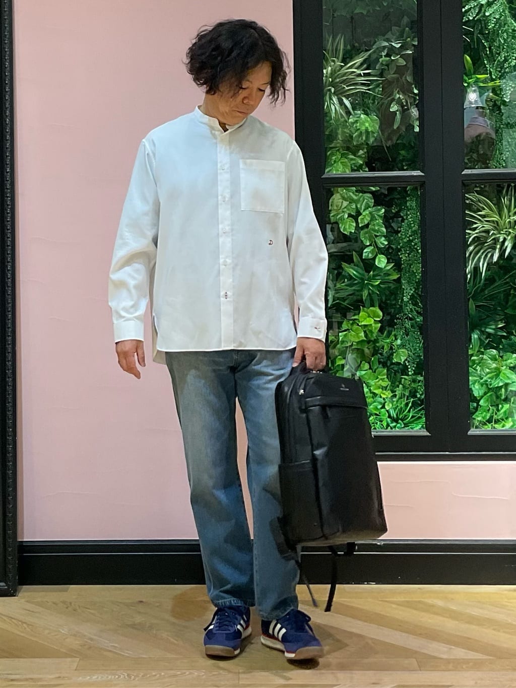 Nagaseさんの「DRESSTERIOR｜200双糸 バンドカラーシャツ」を使ったコーディネート