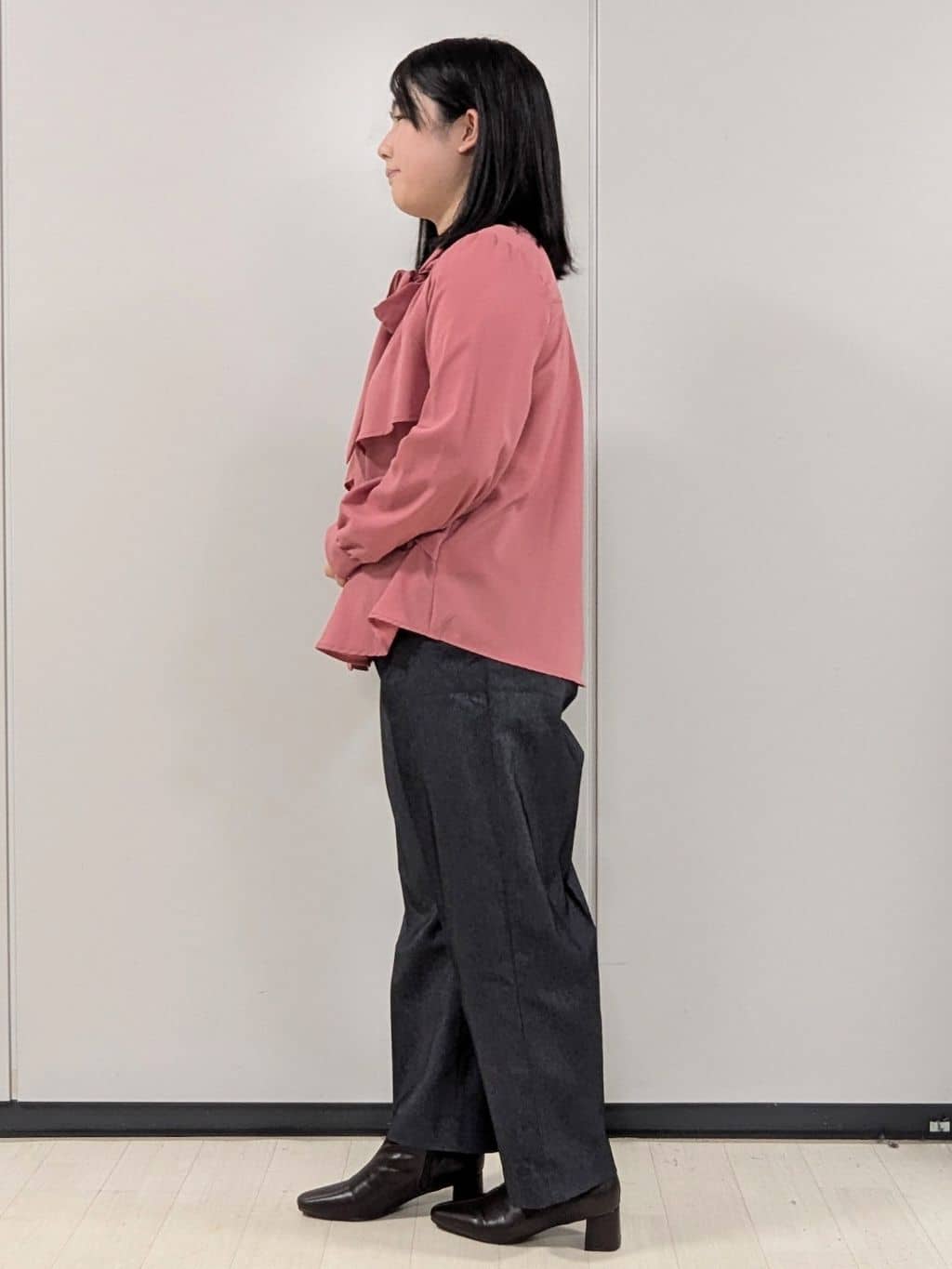Nonさんの「index｜アシンメトリーレイヤードボウタイブラウス【洗濯機OK／イージーアイロン／防シワ】《XS～3L》」を使ったコーディネート