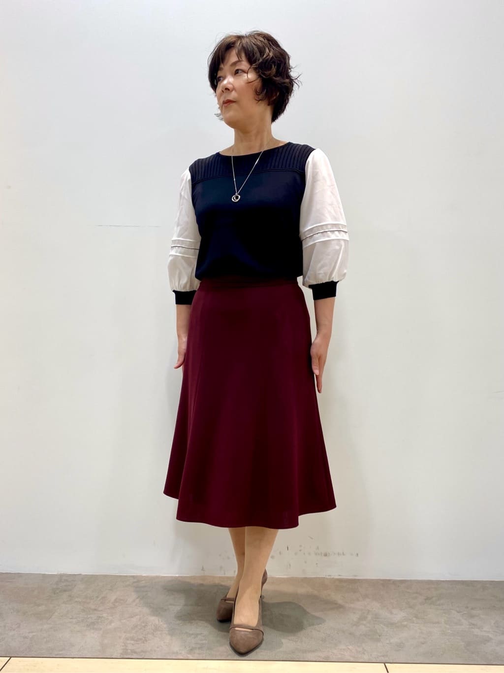 oharaさんの「Reflect｜【WEB先行カラーあり／手洗い可】ジョーゼットスリーブ&times;ニット」を使ったコーディネート