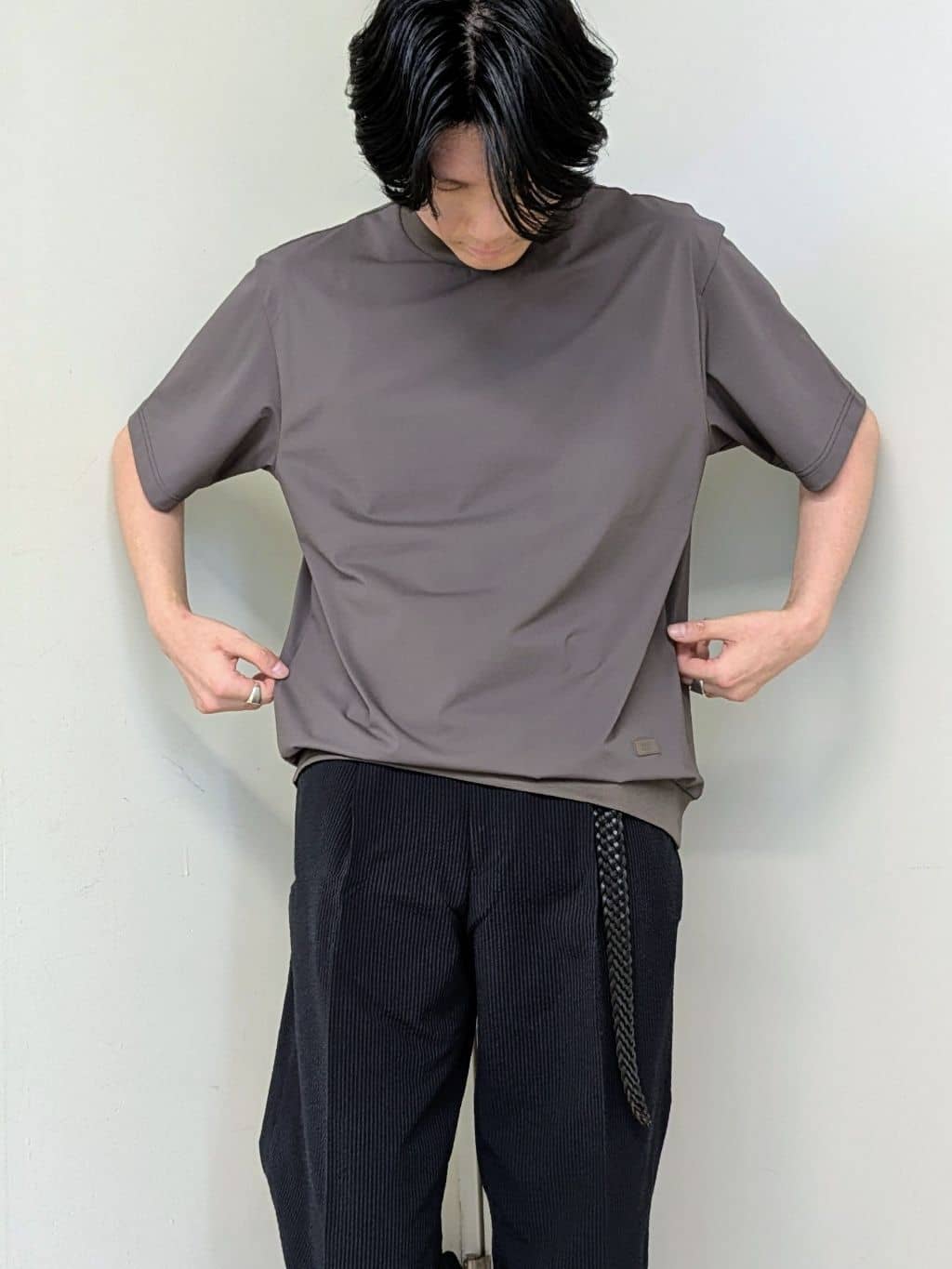 ryoさんの「TAKEO KIKUCHI｜【COOL CITY WEAR】籠目アート柄 サッカーシャツ /通気性」を使ったコーディネート