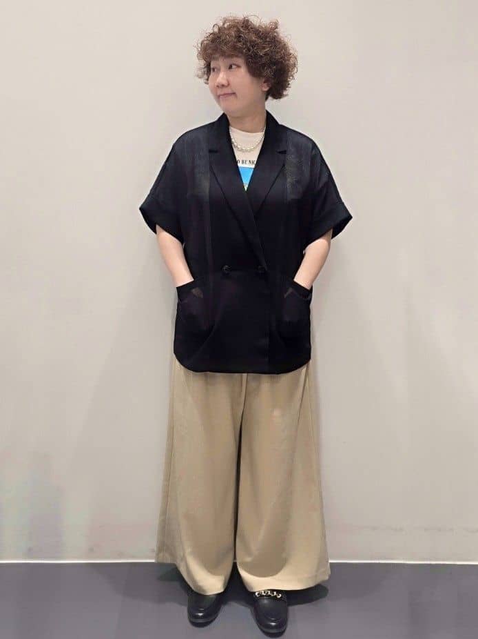 ゆきをさんの「OPAQUE.CLIP｜メッシュテーラードジャケット【洗濯機洗い可】」を使ったコーディネート
