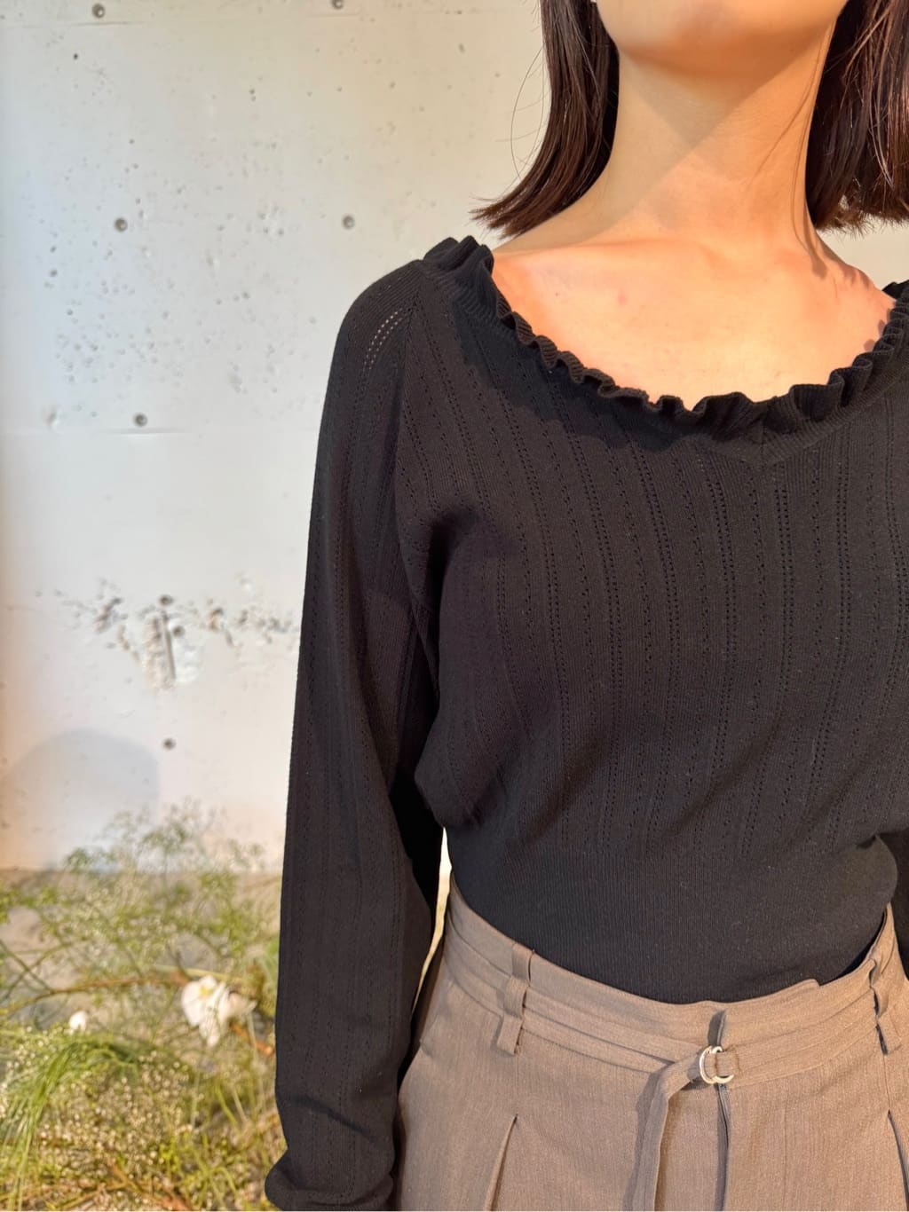 uchi__yamaさんの「CODE A｜frill design knit」を使ったコーディネート