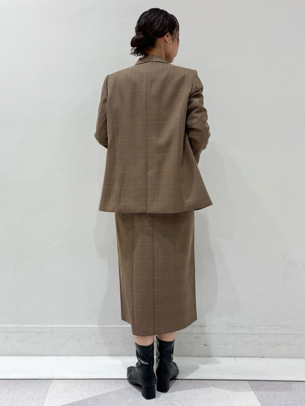 ちえさんの「OPAQUE.CLIP｜グレンチェックキャミワンピース／セットアップ対応可【洗濯機OK】」を使ったコーディネート