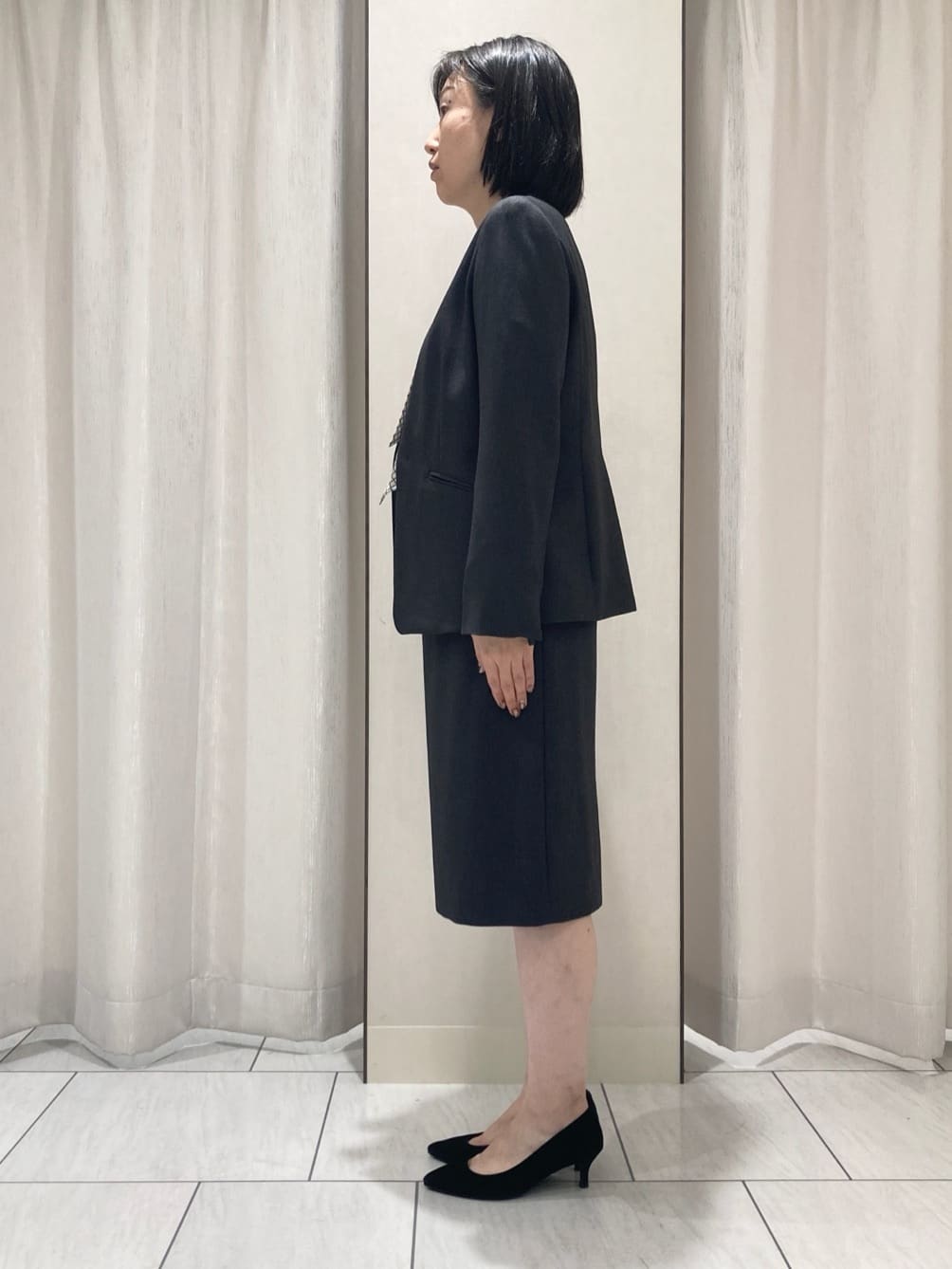わたなべさんの「UNTITLED｜【洗える/お仕事スーツ】ドライメランジ カラーレスジャケット」を使ったコーディネート