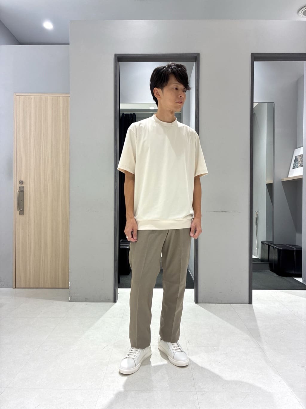 わいずみさんの「TAKEO KIKUCHI｜【COOL CITY WEAR】DotAir（R）サッカー シャツ」を使ったコーディネート