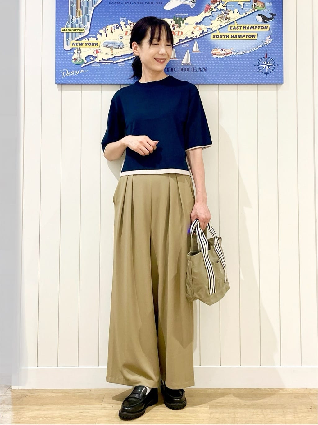 uwatokoさんの「Dessin｜【洗える】バイカラーショート丈ニット」を使ったコーディネート