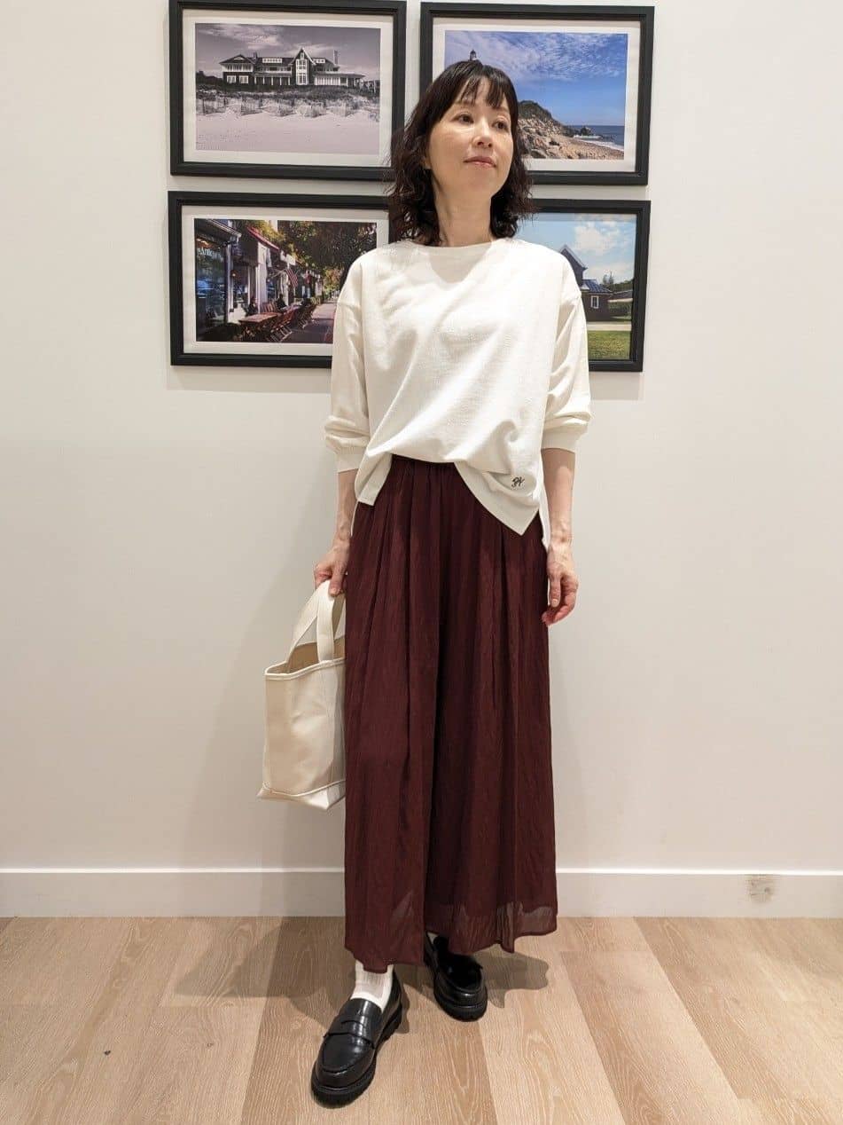 Ao さんの「Dessin｜【360度可愛い・洗える】バックヘンリーカットソー」を使ったコーディネート
