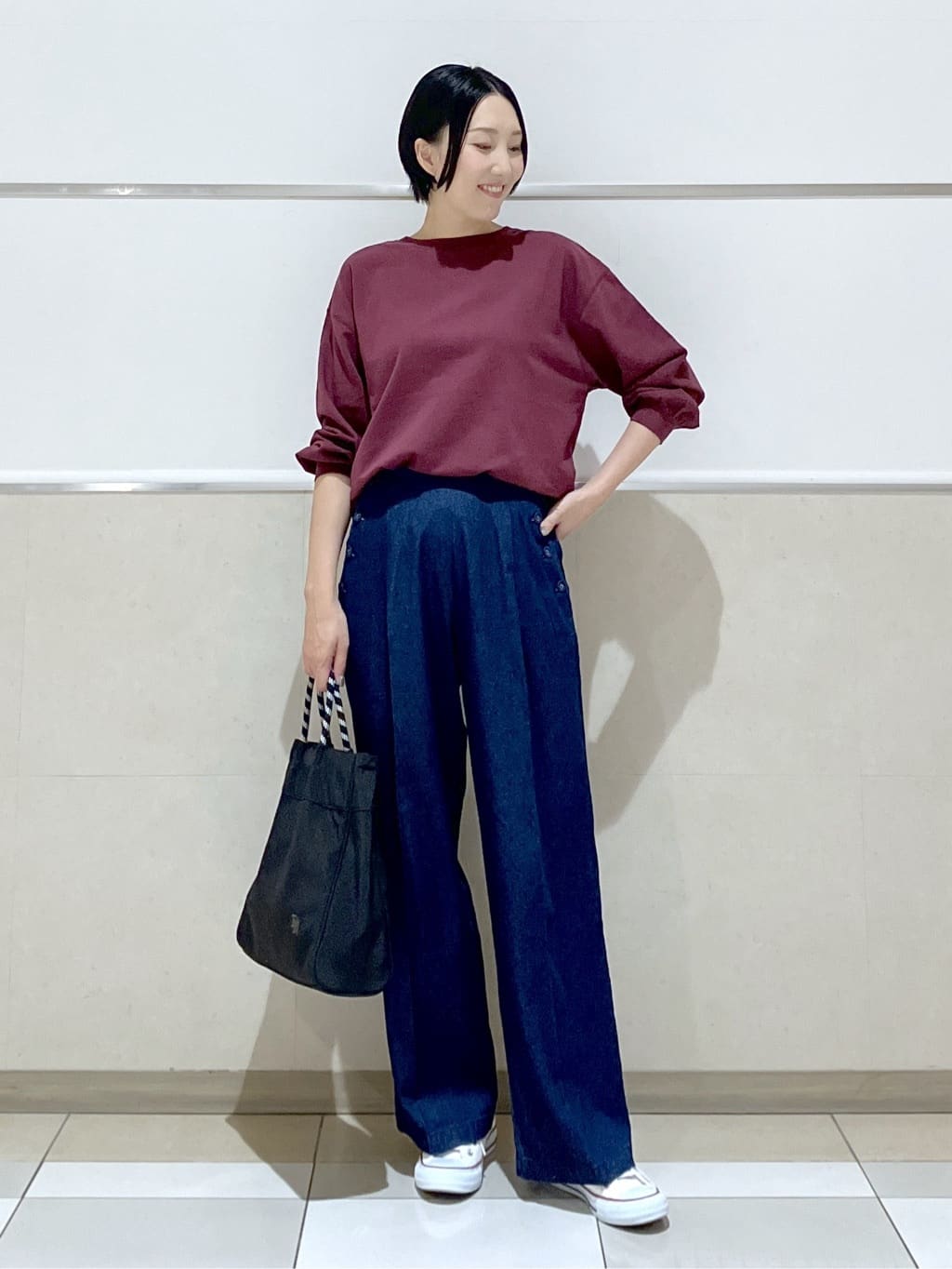 eriko さんの「Dessin｜【360度可愛い・洗える】バックヘンリーカットソー」を使ったコーディネート