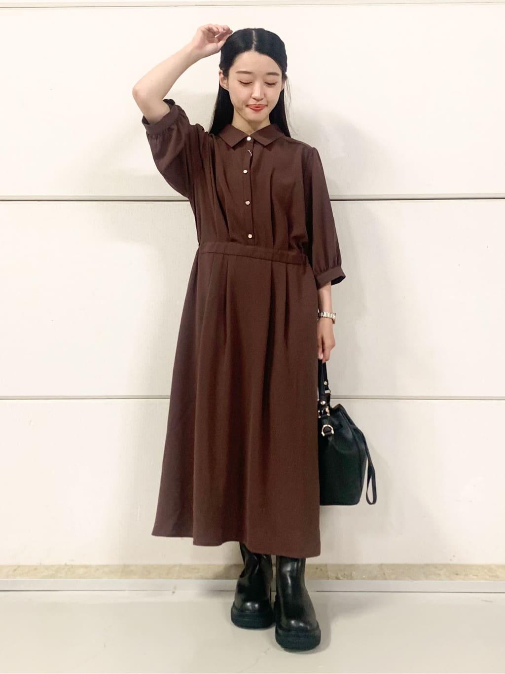 sahoさんの「THE SHOP TK｜5分袖シャツワンピース【防シワ/吸水速乾/UVケア/洗濯機OK】」を使ったコーディネート