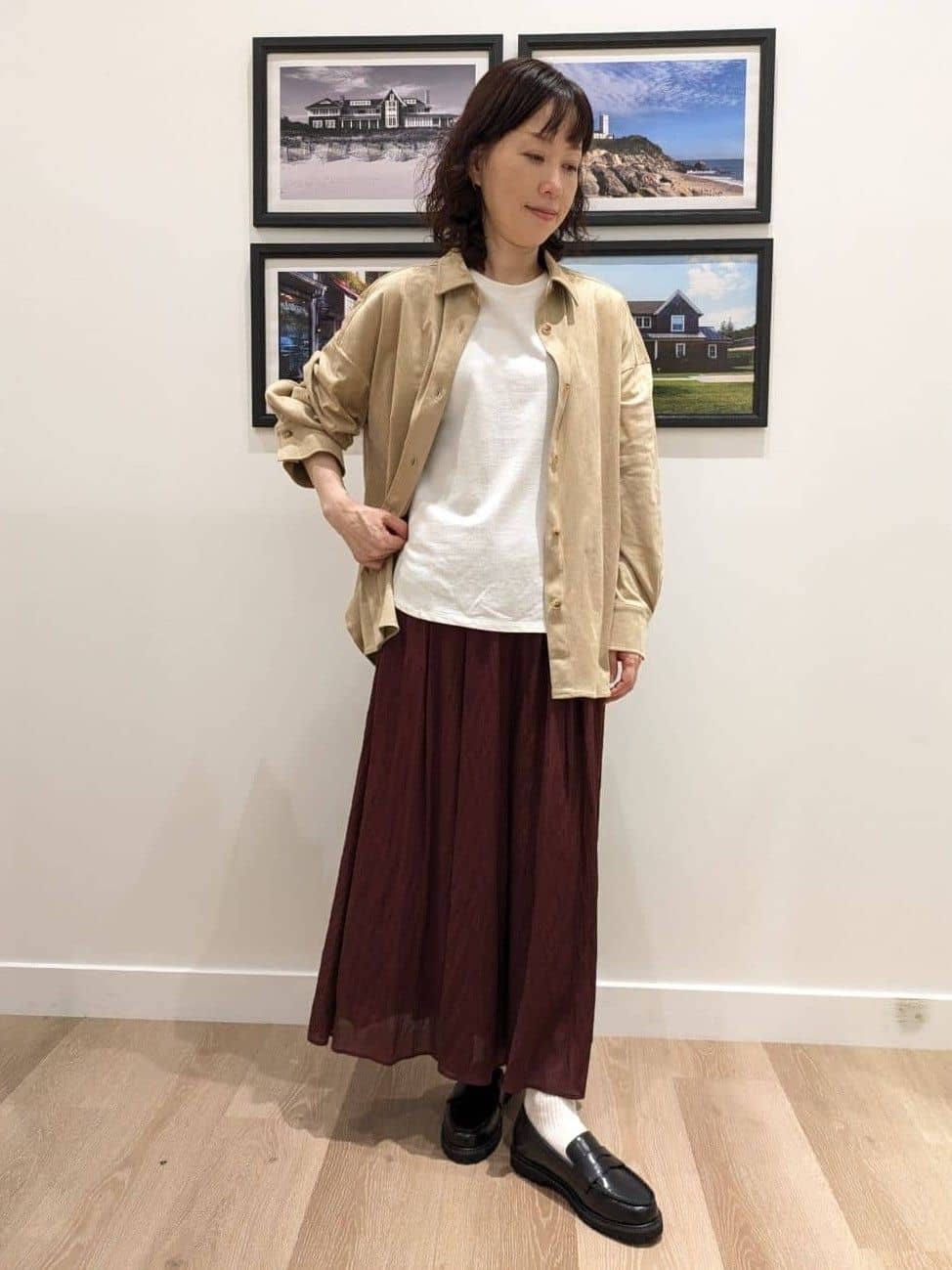 Ao さんの「Dessin｜【360度可愛い・洗える】バックヘンリーカットソー」を使ったコーディネート