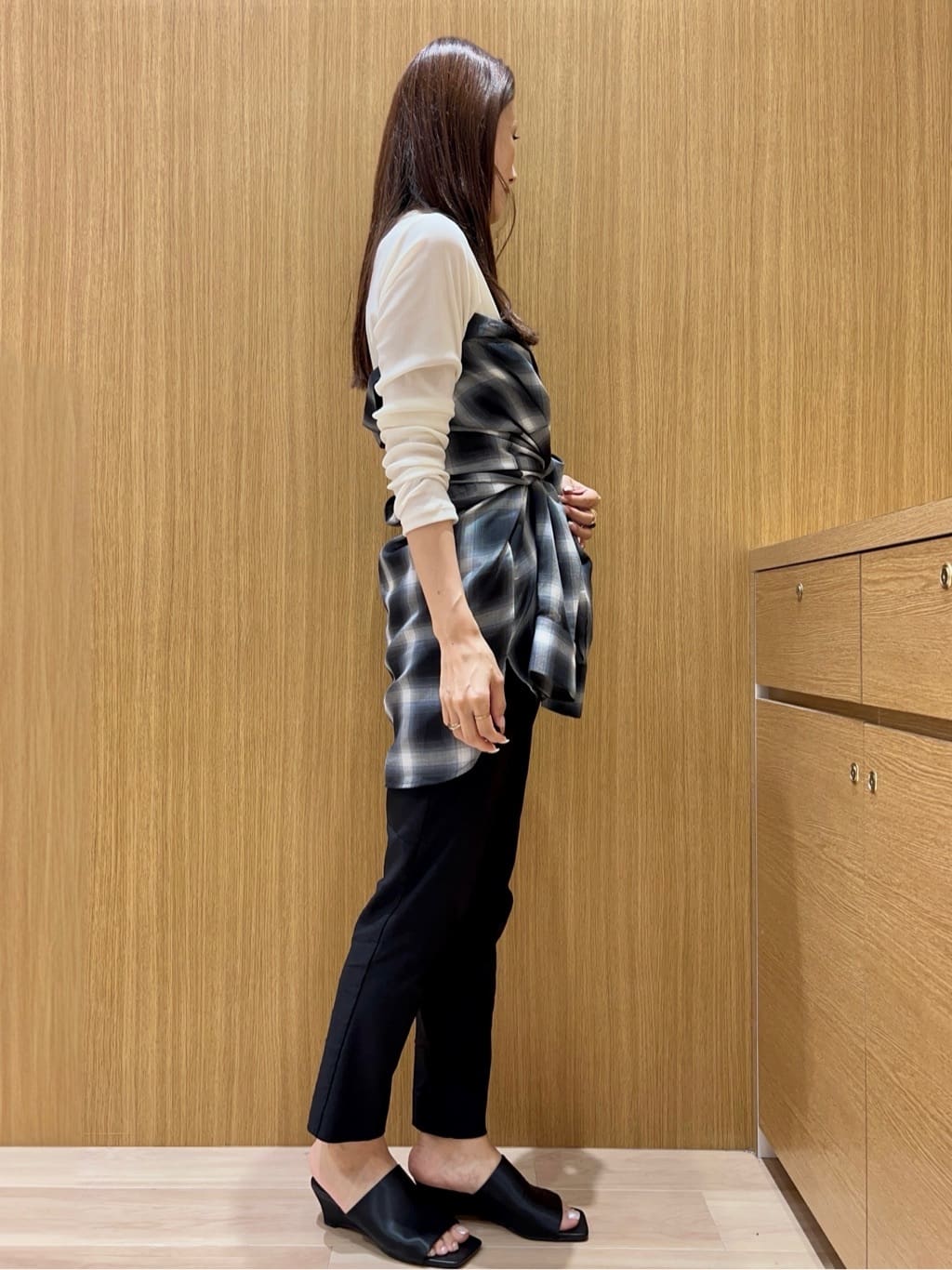 maiさんの「OPAQUE.CLIP｜オンブレチェックシャツ【洗濯機洗い可】」を使ったコーディネート
