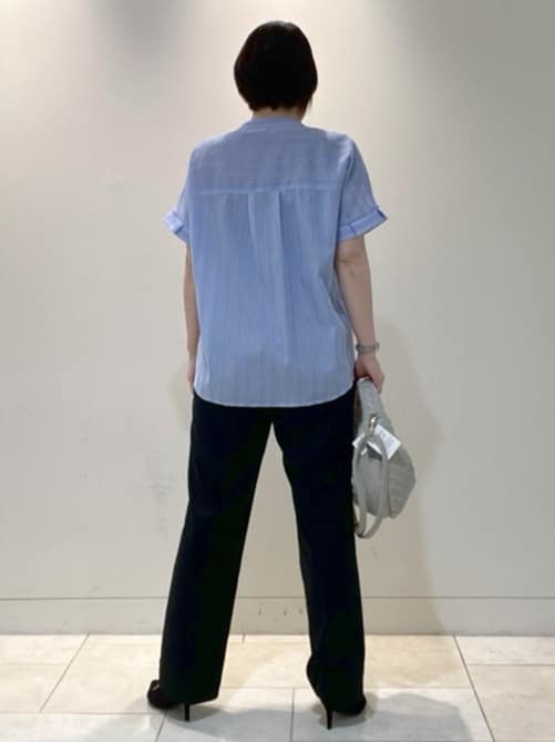 フミさんの「Reflect｜【洗える】ドビーストライプブラウス」を使ったコーディネート