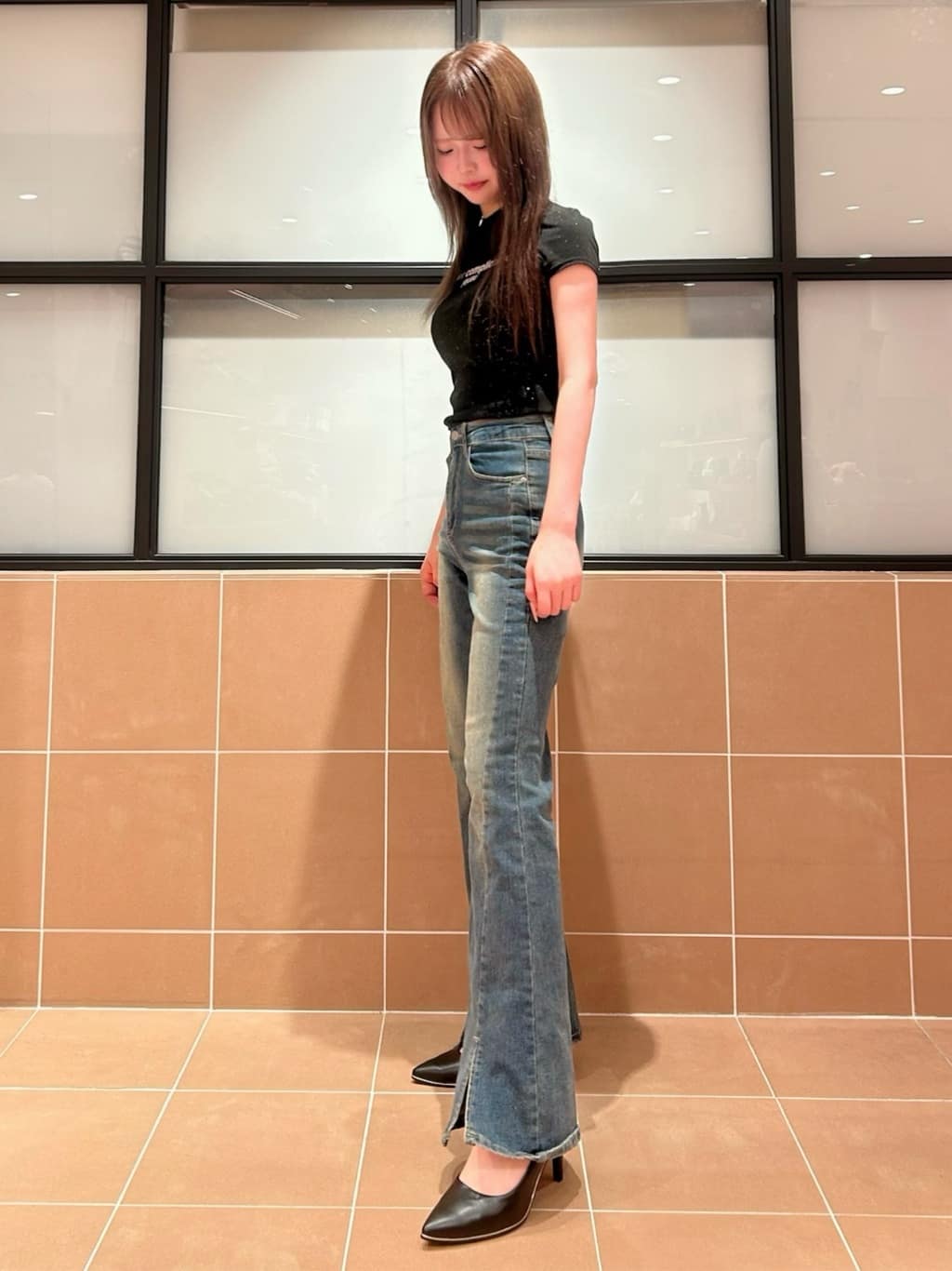 Arisaさんの「ESPERANZA｜◆【晴雨兼用/12時間パンプス】約8.5cm　歩きやすくて疲れにくい」を使ったコーディネート
