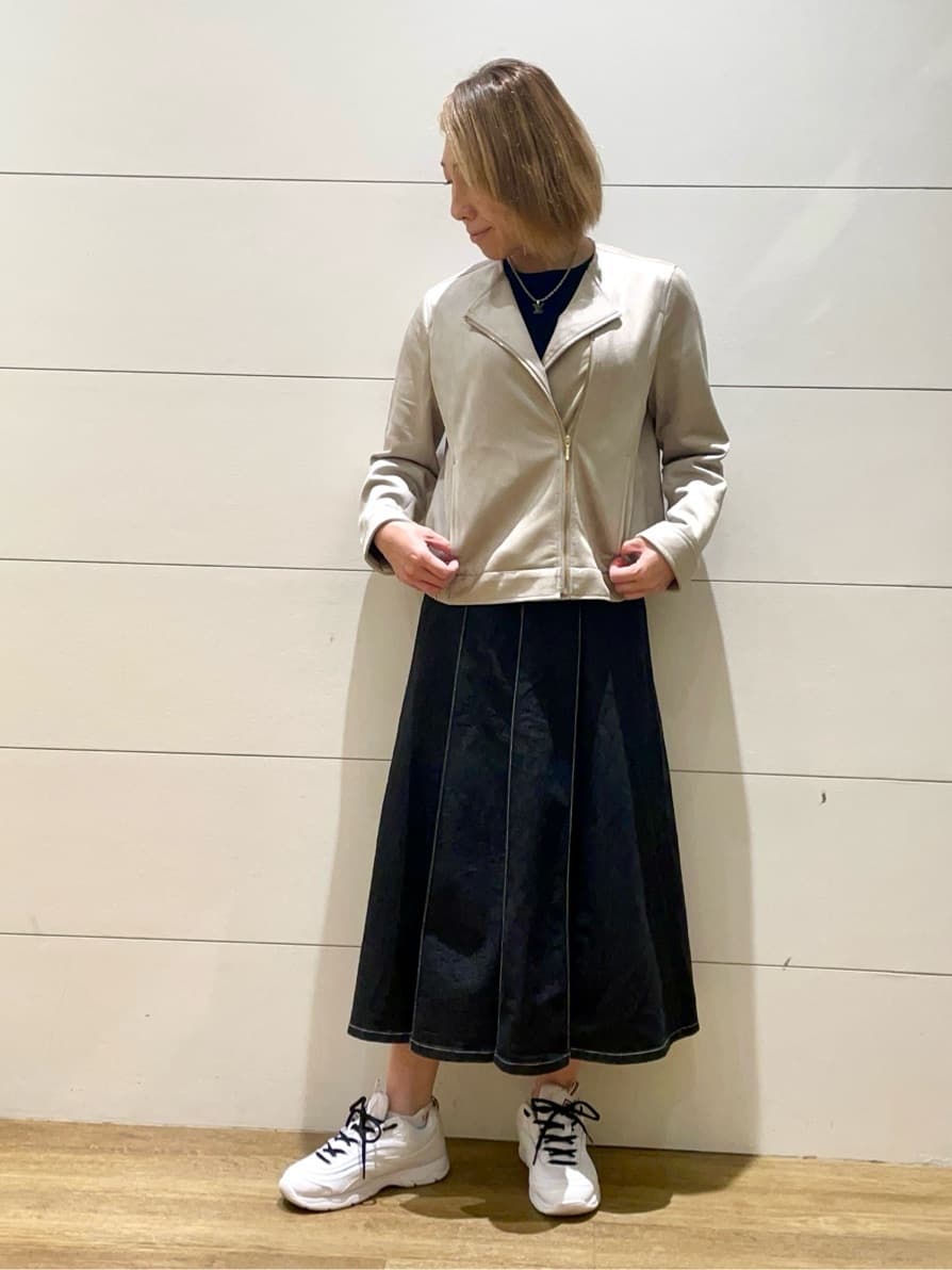 Ryoさんの「THE SHOP TK｜スエードライク ライダースジャケット」を使ったコーディネート
