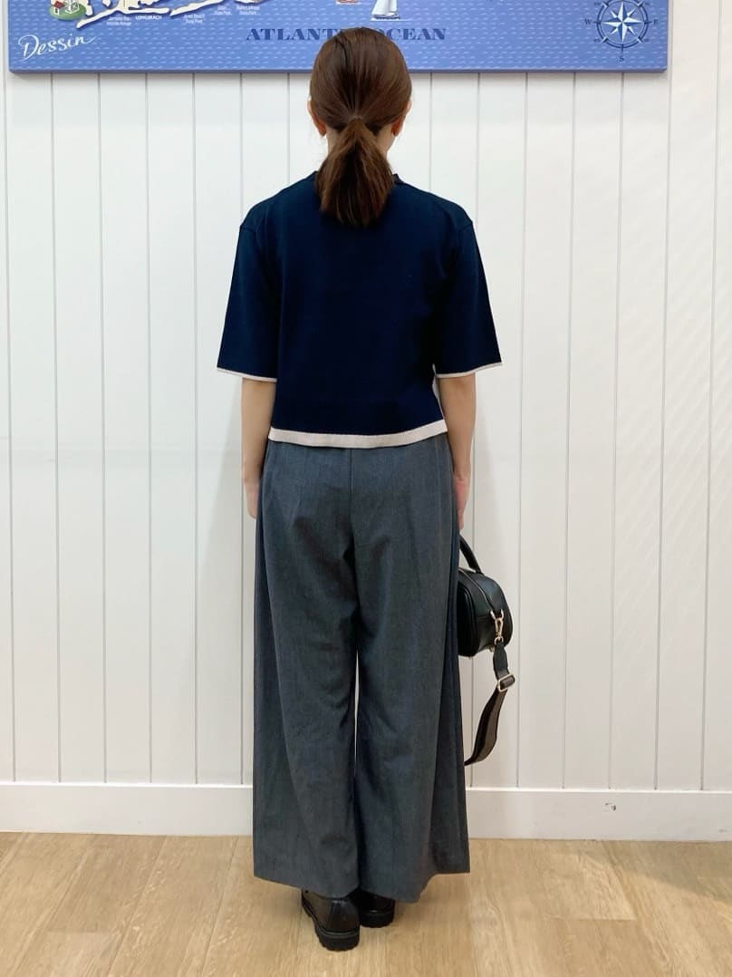 yoshiさんの「Dessin｜【洗える】バイカラーショート丈ニット」を使ったコーディネート