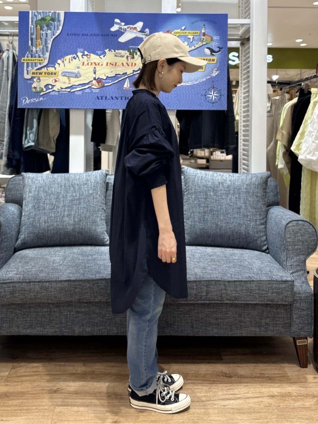 risaさんの「Dessin｜【洗える】ラグランスリーブチュニックシャツ」を使ったコーディネート