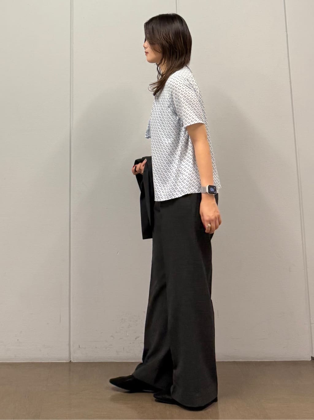 mizukiさんの「INDIVI｜【洗える／セットアップ可能】凹凸ストレッチ素材ダブルジャケット」を使ったコーディネート
