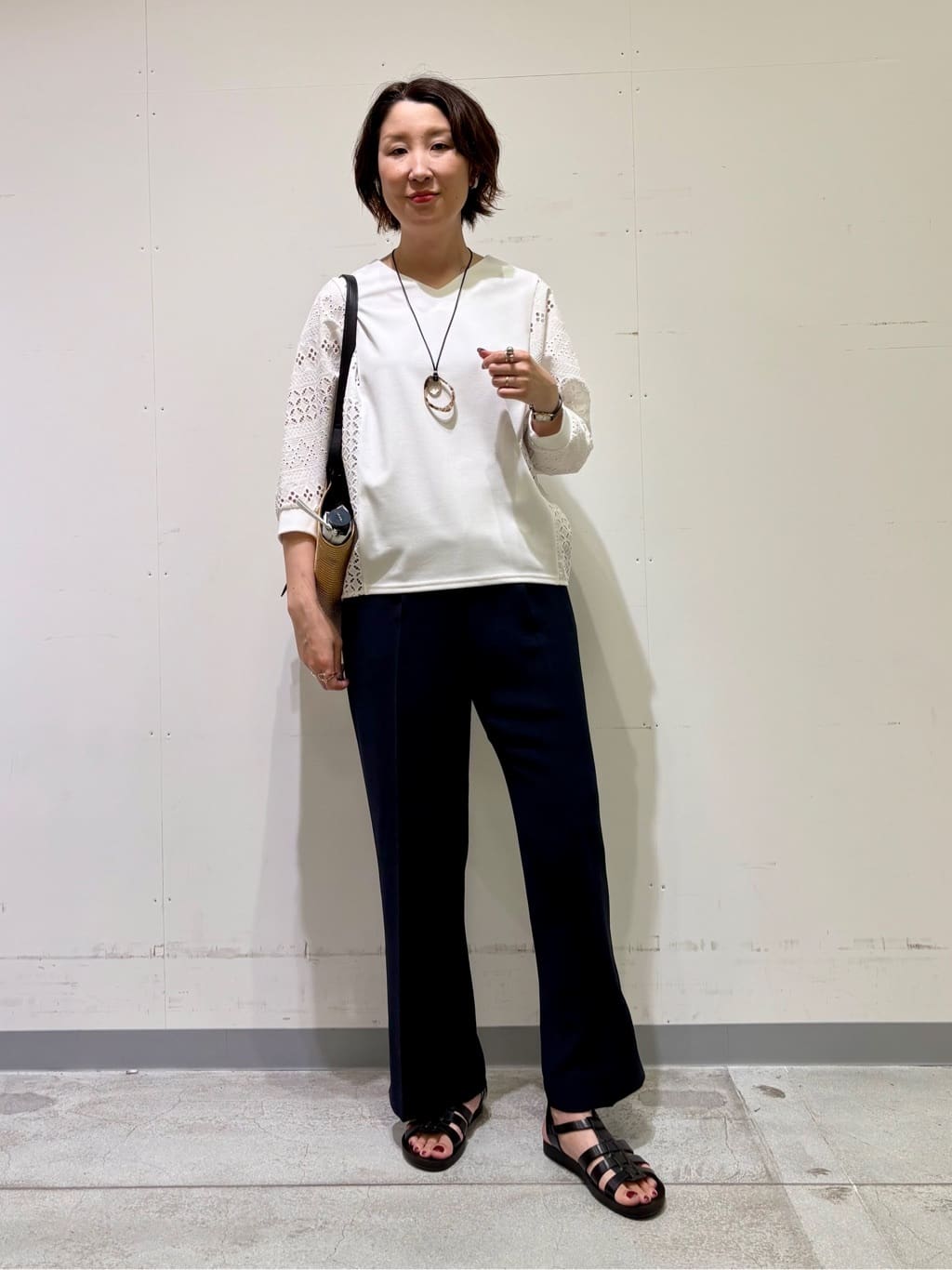 yuriさんの「INDIVI｜【着る日傘／遮熱／UVケア】ワイドパンツ」を使ったコーディネート