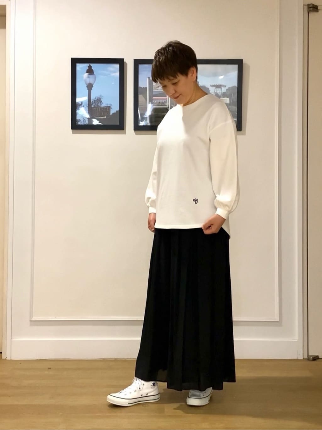 Hiroさんの「Dessin｜【360度可愛い・洗える】バックヘンリーカットソー」を使ったコーディネート