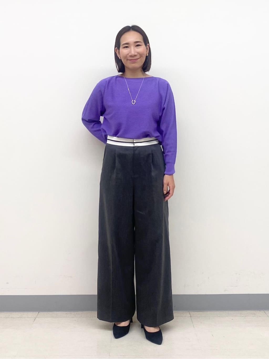 YUKARIさんの「INDIVI｜【洗える／体型カバー】美シルエットニット」を使ったコーディネート