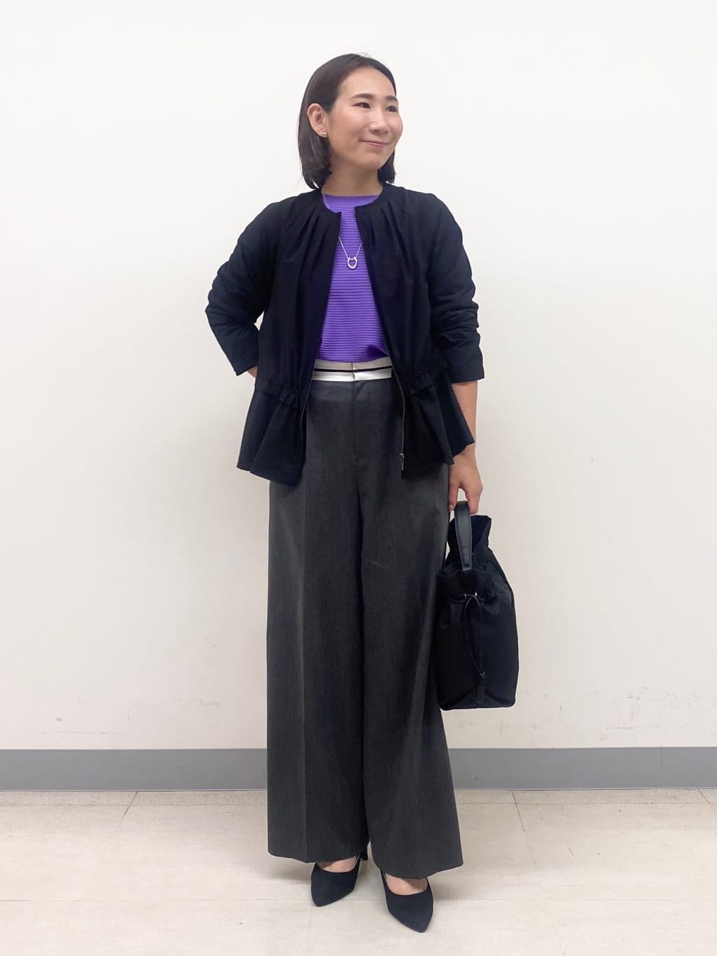 YUKARIさんの「INDIVI｜【洗える／体型カバー】美シルエットニット」を使ったコーディネート