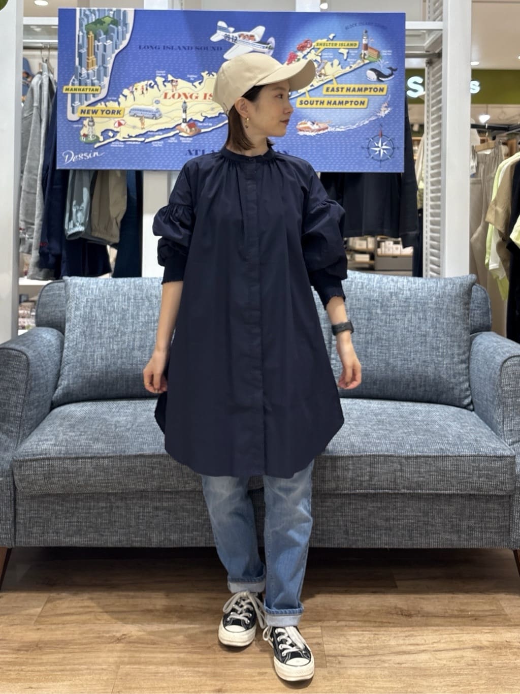 risaさんの「Dessin｜【洗える】ラグランスリーブチュニックシャツ」を使ったコーディネート