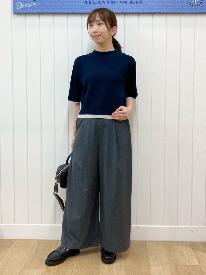 yoshiさんの「Dessin｜【洗える】バイカラーショート丈ニット」を使ったコーディネート