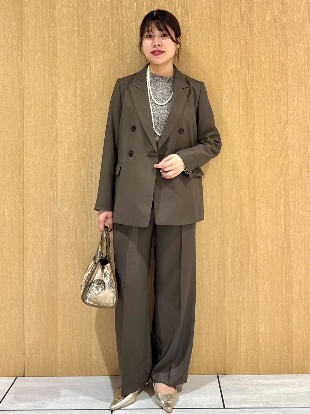 nanaさんの「UNTITLED｜【セットアップ可】ウールライク ダブルブレストジャケット」を使ったコーディネート