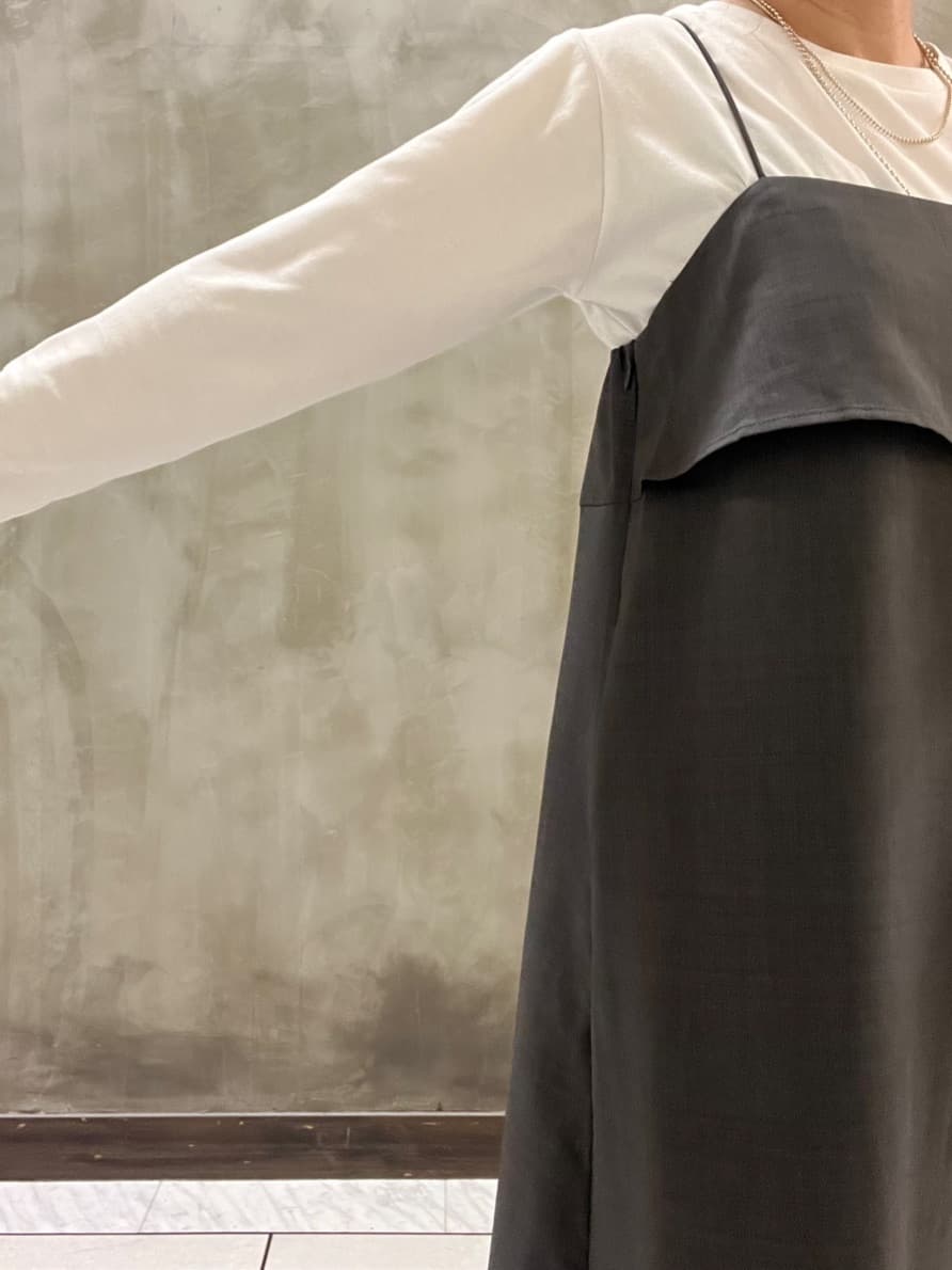 すえさんの「grove｜【カセット服】洗えるAラインキャミワンピース」を使ったコーディネート