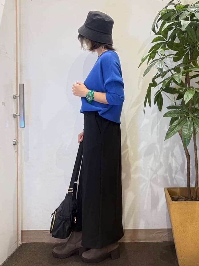 misakiさんの「SHOO･LA･RUE｜【洗える/毛玉になりにくい/UV】 ガータードルマン 7分袖ニット」を使ったコーディネート