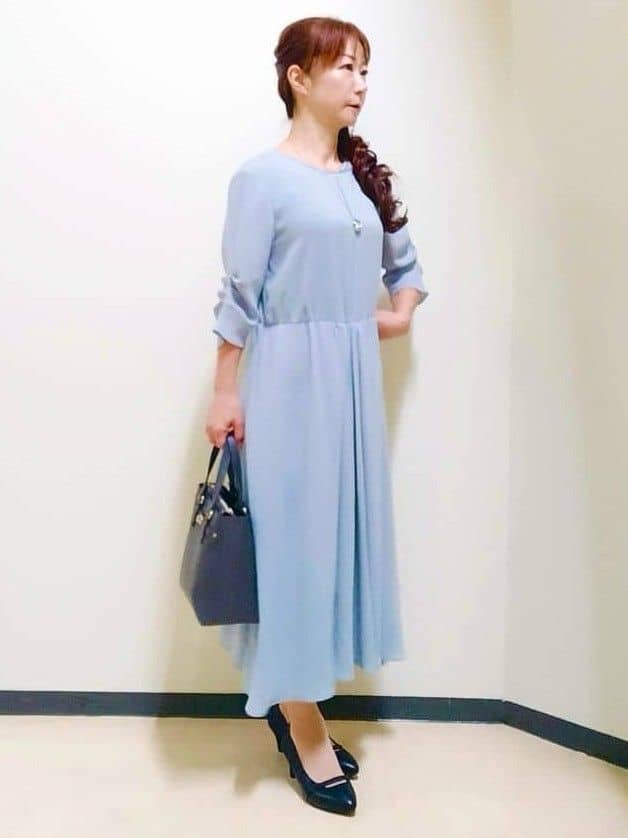 花さんの「Reflect｜【吸水速乾／防しわ】シルキープリーツワンピース」を使ったコーディネート