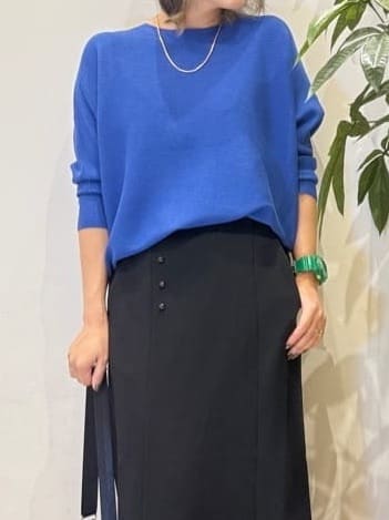misakiさんの「SHOO･LA･RUE｜【洗える/毛玉になりにくい/UV】 ガータードルマン 7分袖ニット」を使ったコーディネート