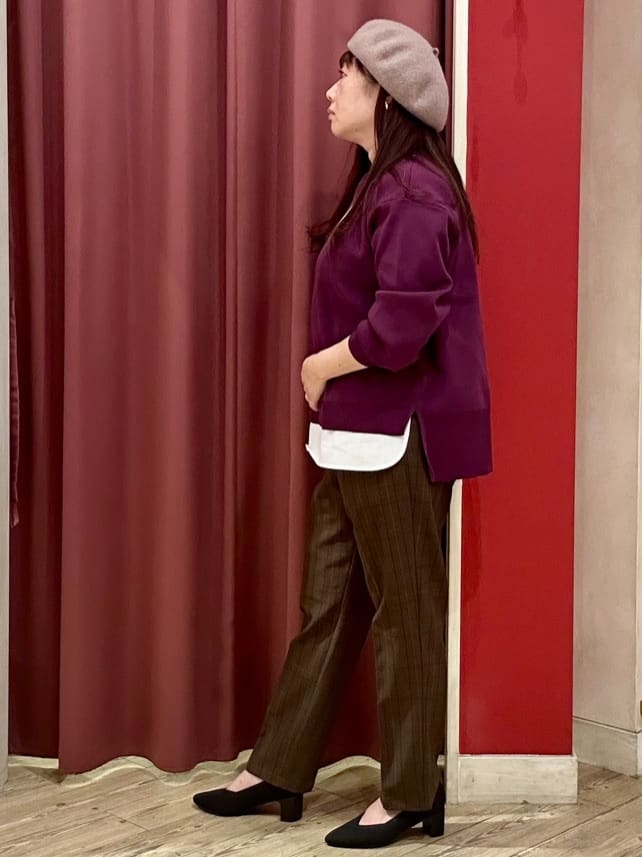 mayuckyさんの「SHOO･LA･RUE｜【S-LL/チェック柄アソート】脚のラインをきれいに見せる タックテーパードパンツ」を使ったコーディネート